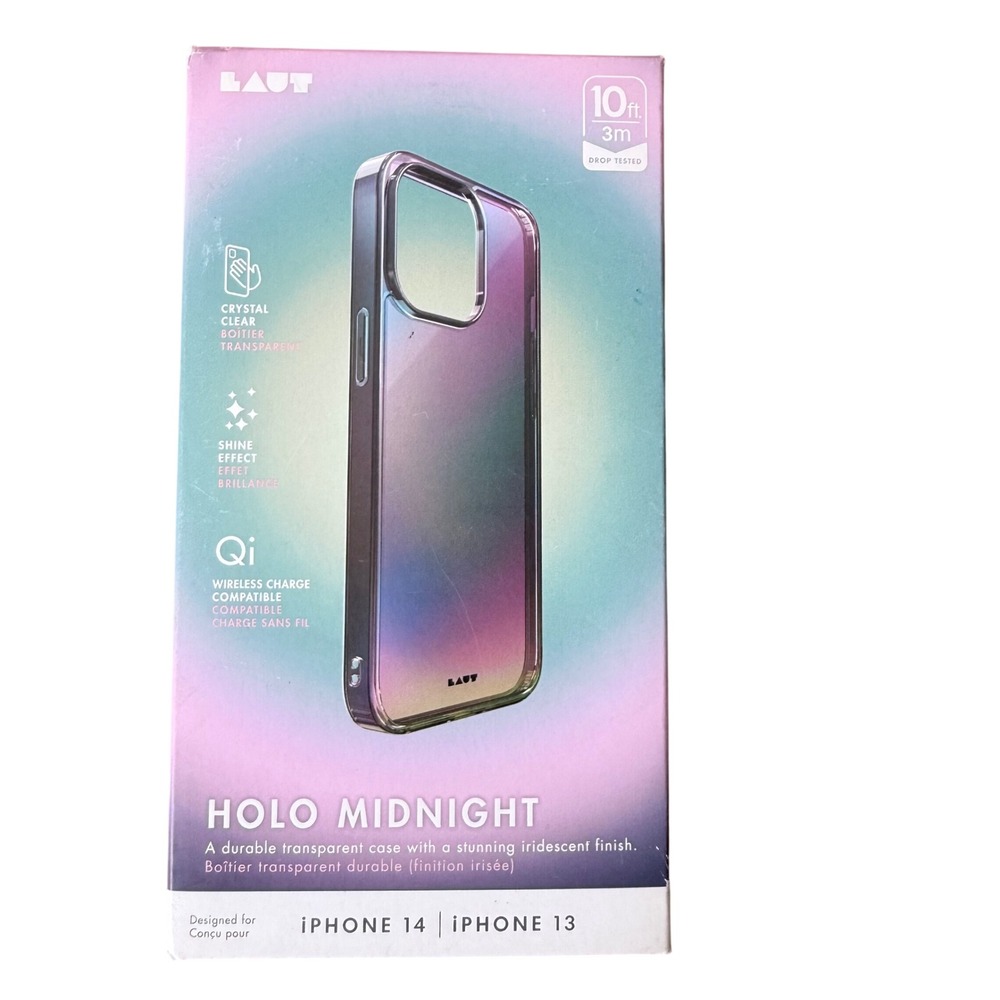 LAUT Holo Midnight Iridescent Case for iPhone 14 & 13 10ft Drop Protection